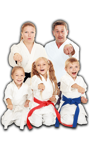 Martial Arts Lessons for Families in Waco TX - Sitting Group Family Banner