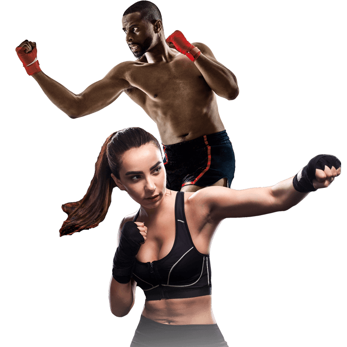 Mixed Martial Arts Lessons for Adults in Waco TX - Man and Woman Punching Hooks